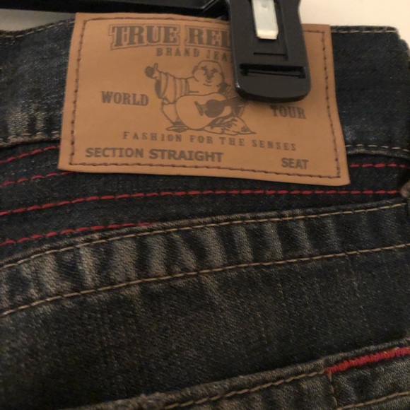 True Religion Distressed Straight Jeans - Picture 6 of 7